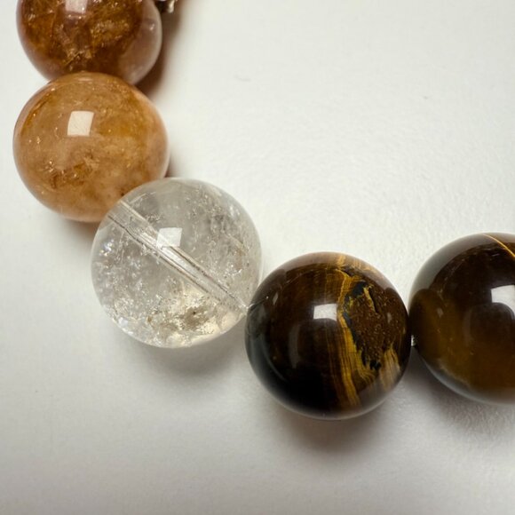 Tiger Eye × Golden Rutilated Quartz Bracelet - Picture 13 of 14